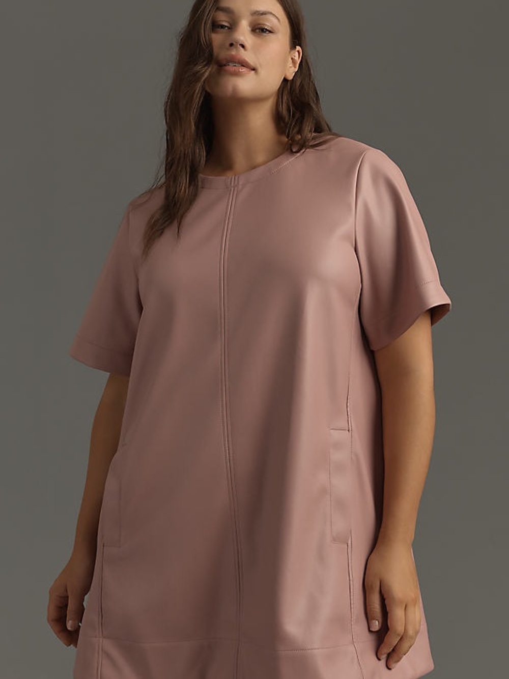 Anthropologie Maeve Emmy Vegan Leather Mini in Mauve Pink